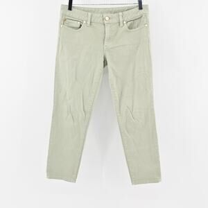 Tory Burch Jeans Womens Size 28 Alexa Cropped Skinny Leg Green Mid Rise Denim‎